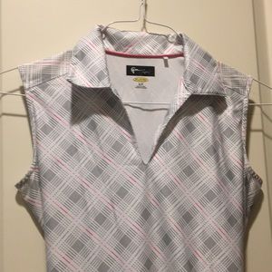 NWOT GU sports v-neck polo collar dress golf/tennis/pickleball sleeveless size S